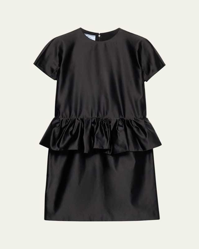 Duchesse Silk Peplum Mini Dress